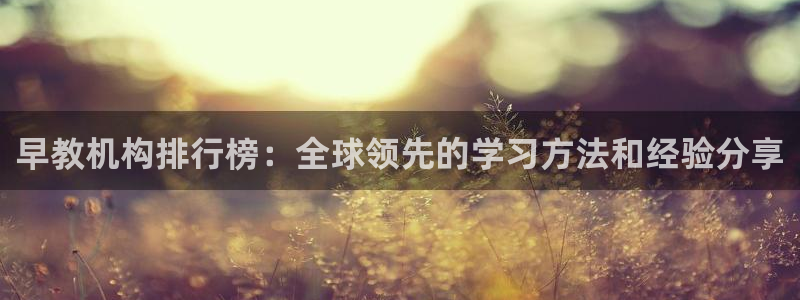 恒行娱乐见5ll533主管：早教机构排行榜：全球领先的学习方法和经验分享