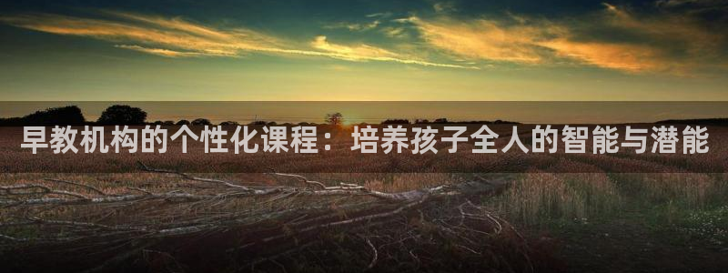 恒行娱乐登录5ll533主管一流：早教机构的个性化课程：培养孩子全人的智能与潜能